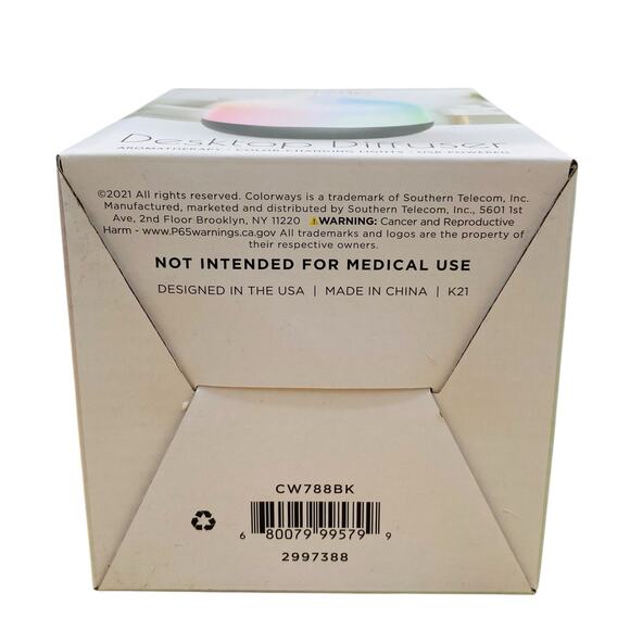 Colorways Color Changing Desktop Diffuser USB-Powered LED Office Aromatherapy - Picture 5 of 5